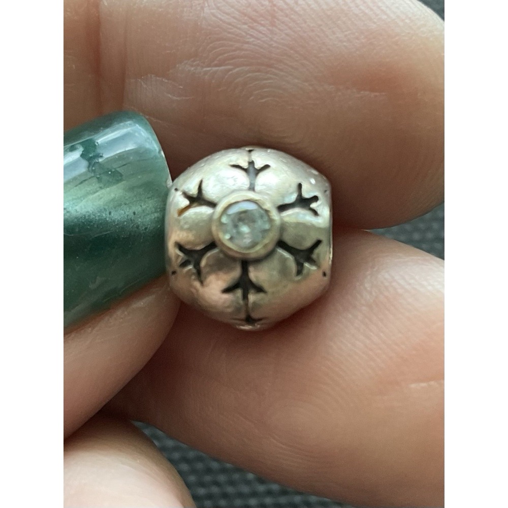 Pandora sterling silver snowflake charm ALE 925 Vintage